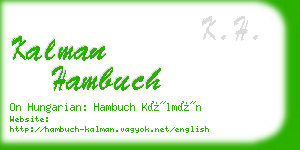 kalman hambuch business card